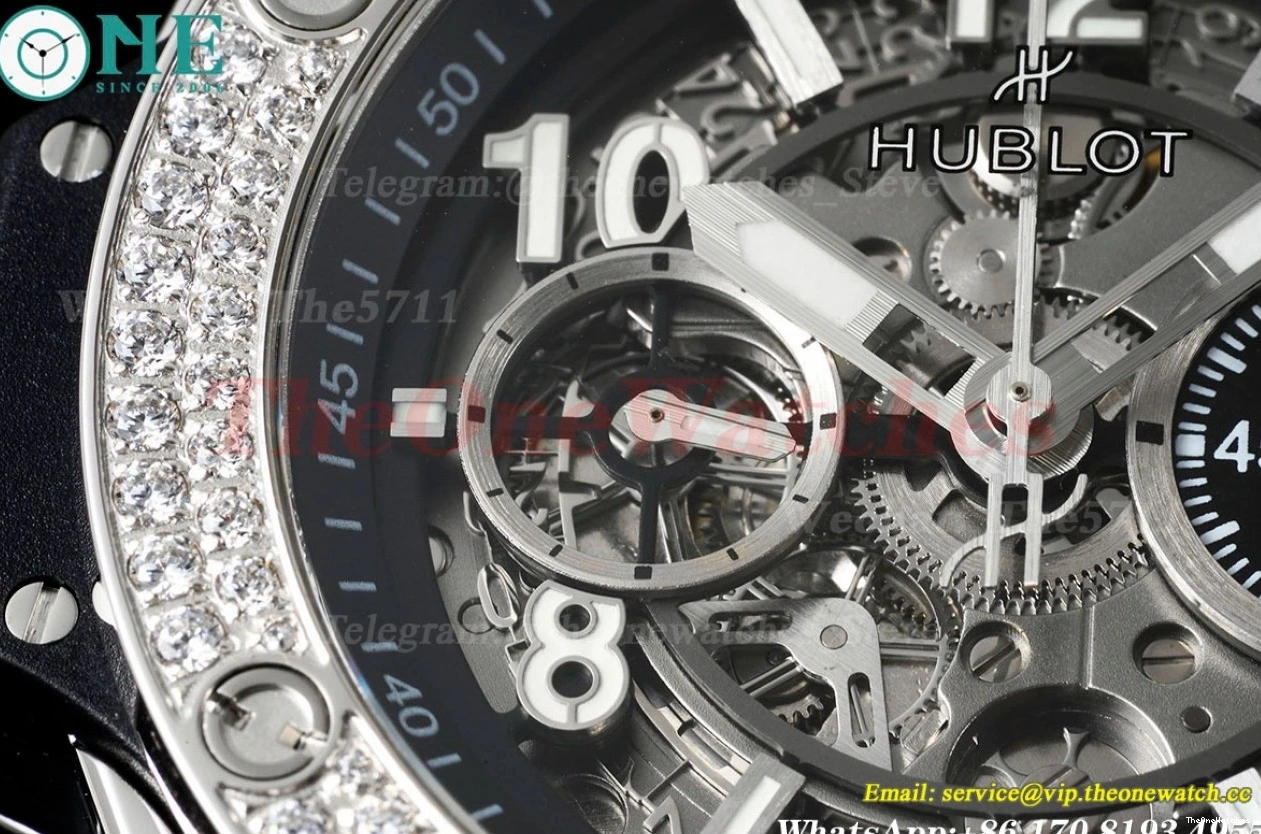 Diams Titanium Big Bang 44mm SS Diams Bezel BBF A1280 Rubber Unico 0421